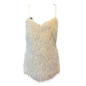 Zara FW24 White Metallic Fringe Mini Dress 9207/965 Party Sleek Date Night